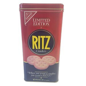1987 Limited Edition Nabisco Ritz Crackers Tin Box 16 OZ Vintage Collectible